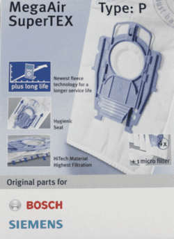 Støvsugerposer Bosch. Type P. BBZ41FP. 4 stk. originale støvsugerposer + microfilter