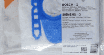 Støvsugerposer Bosch. Type G. Uoriginale. 4 stk. støvsugerposer + filter